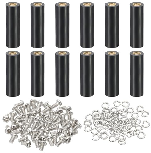 PATIKIL Circuito Distanziatori M3x25mm, 12 Set Altezza Supporto 25mm/0.98 Pcb Standoff Scheda Isolamento Rotondi Dadi Distanziatori in Plastica a Testa Piatta per Scheda Pcb Pc, Stile 1