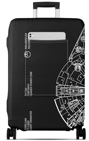 Slohif Luggage Cover for Suitcase Tsa Approved Protector - Luggage Sleeve Large Suit Case Cover Travel Stretch Baggage Case Protective Washable Fit 18-32 Inch Spaceship M