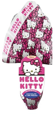 ARCOBALENO PARTY - UOVO DI PASQUA NOVITA' 2025 ! (personaggio hello kitty) Cioccolato Al Latte Finissimo 150 Gr Personalizzabile Con La Scelta Di 1 Magnete Collezionabile Regalo Perfetto