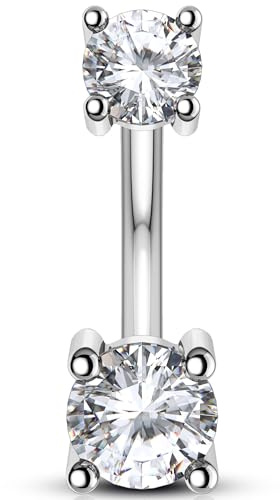 OUFER 16G Rook Piercing Acciaio Chirurgico 316L Cartilagine Earring Curved Barbell CZ Trasparenti per Donna Eyebrow Ring 8 mm