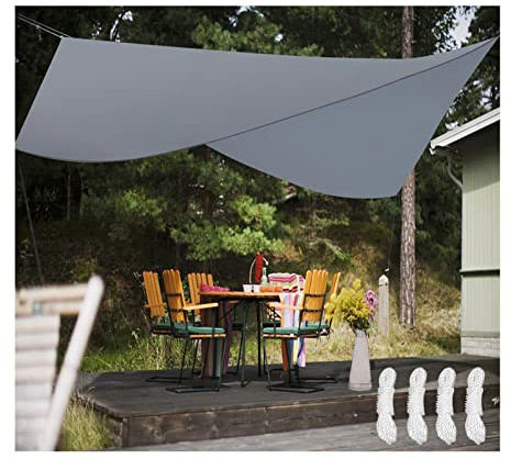 Tenda da sole impermeabile a prova di raggi UV per uso esterno 300D Oxford panno baldacchino tenda per cortile patio posto auto coperto pergolaSummer grigio copertura parasole