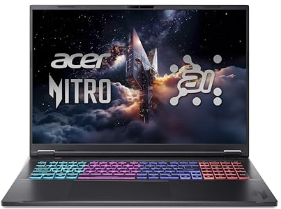 acer Nitro 18 AI (AN18-61-R2CL) Gaming Laptop, 18 WQXGA IPS 165Hz Display, AMD Ryzen Al 7 350, 16 GB RAM, 1 TB GB SSD, NVIDIA GeForce RTX 5070, Windows 11, QWERTZ Tastatur, schwarz