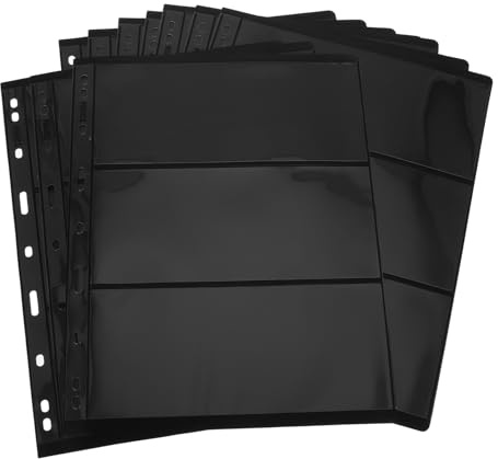 Cabilock Álbum de Sellos 10 Hojas Interiores de Doble Cara Tamaño Estándar 9 Agujeros Páginas para Colección de Sellos Material para Coleccionismo