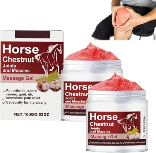Horse Balm Warming Extra Strong, Muscles Massage Gel, Foot Relief Gel, Gentle Massage Balm, Muscle & Joint Pain Relief for Back, Shoulder, Neck, Knees, 100g (2Pcs)