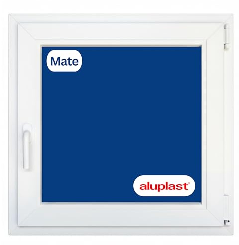 Winwindo - Ventana PVC Reforzada | 70x70 | Oscilobatiente Derecha | Cristal Climalit Mate | Perfil Aluplast | Blanca | No amarillea, Ruido <45db, Aislamiento Térmico | Entrega 24/48h