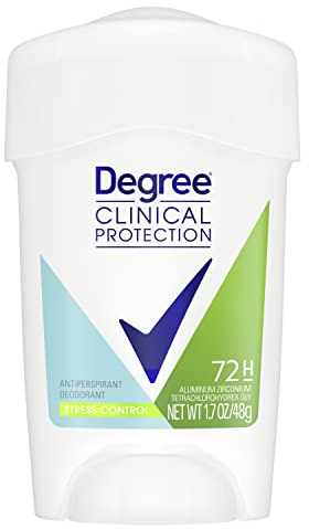 Degree Clinical Protection Antiperspirant Deodorant 72-Hour Sweat & Odor Protection Stress Control Antiperspirant for Women 1.7 oz