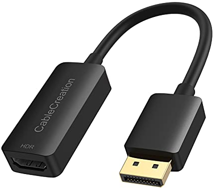 CableCreation Aktiv Displayport auf HDMI Adapter 4K@60Hz HDR, Unidirektionales DP 1.4 zu HDMI Konverter (Stecker zu Buchse), Unterstützung 4K@60Hz, 2K@144Hz, 1080P@144Hz, Eyefinity Multi Display