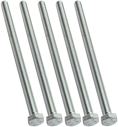 AERZETIX - C47297 - Juego de 5 Pernos M5x90 - cabeza hexagonal - Ø5x90mm - DIN 933 - clase 8.8 - acero galvanizado - bricolaje - herramienta de montaje/ferretería