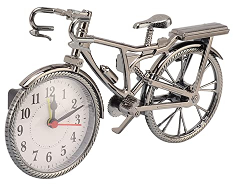 HERCHR Orologio da Scrivania per Bicicletta, Orologio da Tavolo Vintage in Metallo per Biciclette, Bicicletta Antica per la Decorazione della Tua Casa, Biciclette A Forma di Orologio Decorativo