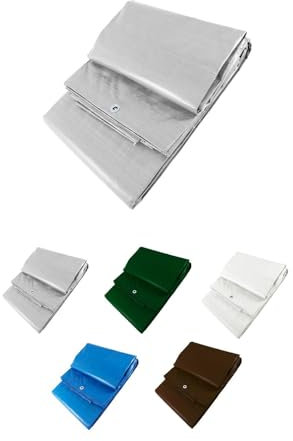 JARDIN202 - Toldo Reforzado Impermeable | Lona Multiusos | con Ojales | Seleccione Medida | 4X6M. (Gris)