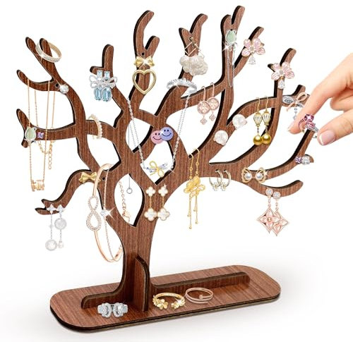 TAKULA Espositore Legno-Porta Collane da Appendere|Porta Orecchini Organizer|Aesthetic Room Decor Idee Regalo Casa|Albero Porta Gioielli