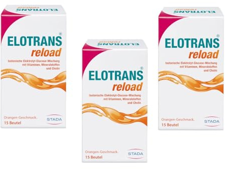 ELOTRANS reload – isotonische Elektrolyt-Glucose-Mischung – Nahrungsergänzungsmittel mit Magnesium, Kalium, Cholin & B-Vitaminen – 3x 15 Beutel