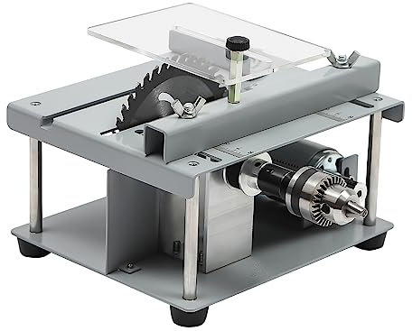 Mini sierra circular de mesa, multifunción, portátil, de precisión, con cuchillas de 110 mm, cuchillas de 7 velocidades de 0,1 a 35 mm, para manualidades, madera hecha a mano