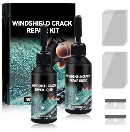 Steinschlag Reparaturset Windschutzscheibe, 2025 Neu Chipped Windshield Repair Kit, Cracks Gone Glass Repair Kit, Glas Reparatur Set Zur Reparatur Langer Rissen, Löchern, Rissen (2 Stück)