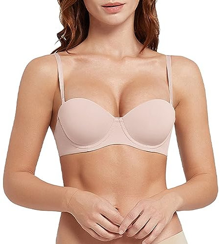 Reggiseno da donna con reggiseno bralette imbottito senza ferretto comodo reggiseno morbido coppa reggiseno da donna senza ferretto, rosa, K