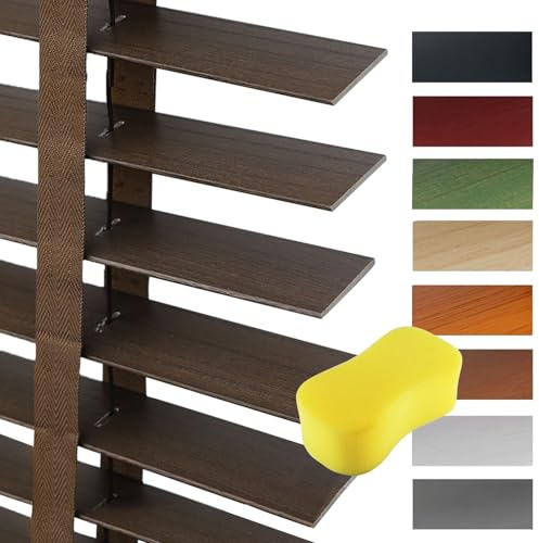 Tende Veneziane in Legno Su Misura per Interni Multicolore Tende Orizzontali Persiane Oscuranti per Finestra Soggiorno Cucina Camera 25 30 35 45 60 80 100 130 160cm Facili Da Montare(Marrone)
