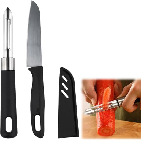 2er Set Edelstahl Sparschäler, Doppelklingen-Kartoffelschäler, Professionelle Gurkenschäler, 2Stück Messerset, Gemüseschäler Perfekt für Kartoffeln, Karotten, Gurken, Äpfel & Birnen