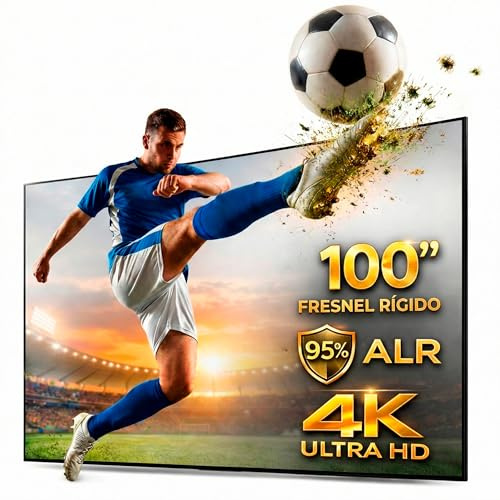 Schermo di proiezione Fresnel Rigido 100 ALR per Proiettore UST, Rifiuto 95% Luce Ambientale, Luminosità 0.8, Contrasto 2.0, 4K/8K Ultra HD, Telaio Ultra Sottile, Home Cinema Professionale