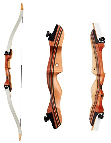Huntingdoor 48''Takedown Bogen Recurvebogen Kinder Recurve Bogen Set 16/20Lbs Rechte Hand Holzbogen für Anfänger (16Lbs)