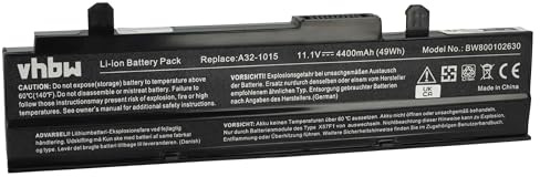 Batteria vhbw Li-Ion 4400mAh (10.8V) nero compatibile con Notebook Laptop Asus Eee PC 1215B, 1215N sostituisce A32-1015, A31-1015, AL31-1015, PL32-1015.