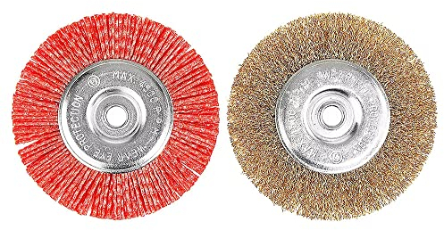 Baricus Bürstenset für Akku-Fugenkratzer, Fugenreiniger - 2 teilig - 1x Drahtbürste - 1x Nylonbürste QV90155