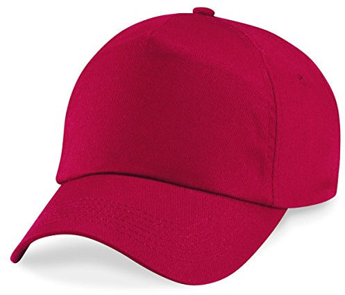 Beechfield 5 panel unlined cotton cap in Classic Red Klassische rote