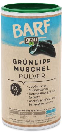 GRAU L’original Poudre De Moules Aux Orles Verts 100 % Pure, Pour Renforcer Les Articulations, Lot De 1 (1 x 500 g), Complément Alimentaire Pour Chiens Et Chats