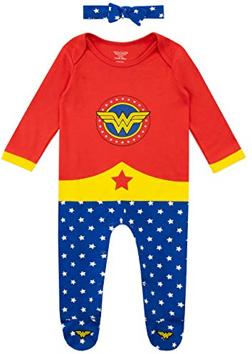 Wonder Woman Tutina da Notte e Fascia per Capelli per Bambina Multicolore 0-3 Mesi