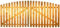 Doppelflügel StaketenTor 'Standard' 300x 120/140 cm - oben – kdi / V2A Edelstahl Schrauben verschraubt - aus frischem Holz gehobelt – nach oben gebogene Ausführung - kesseldruckimprägniert