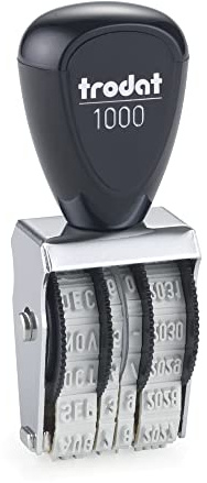 Trodat 1000 Classic - Datario a mano con mesi abbreviati, dimensioni ca. 3 x 19 mm.