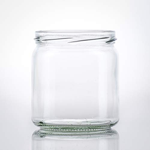 12 tarros pequeños vacíos de 405 ml, color blanco, TO 82, con tapa plateada, para rellenar mermelada, mermelada, mermelada, jalea, especias y miel. Mini tarros y muestras para rellenar y conservar.