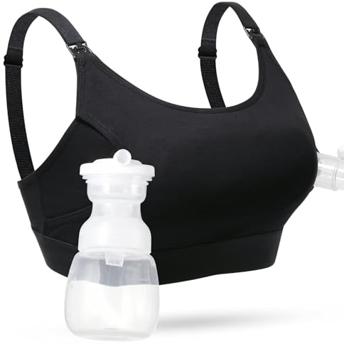 momcozy Soutien Gorge Allaitement de Pompage Mains Libres, Brassière Allaitement Réglable pour Tire-Lait, Soutien-Gorge Confortable 2 en 1