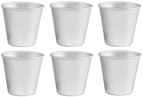 Povxlum 6 PZ Alluminio Dariol Stampo Tazza da Forno Dariole Budino Dessert Creme Stampi Rotonda Antiaderente Crostata Stampo Bakeware Cup