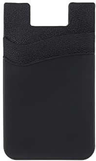 Tarjetero Funda Billetera Teléfono Móvil, Pegatina Adhesiva Trasera, Soporte Tarjeta Crédito y DNI (Negro)