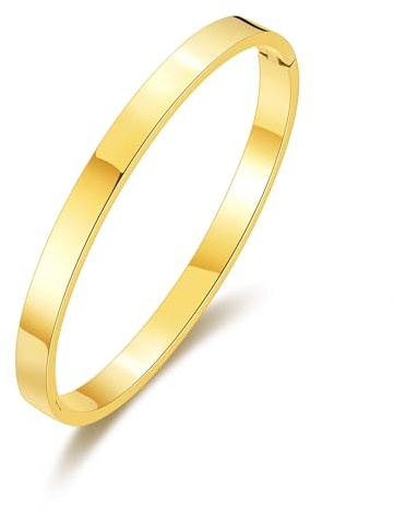 Philip Jones 18k Gold Plated Stainless Steel Polished Bangle (7 Inch)