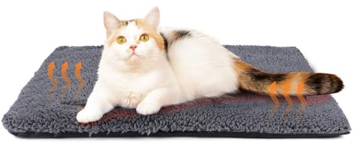 Mora Pets Selbstheizende Katzendecke Selbstwärmend Decke Katze, Heizdecke für Katze Ohne Strom, Wärmedecke Angenehm Geräuschlos, Katzen Decke Flauschig & Rutschfester, 61 x 46 cm