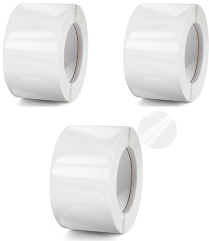 Armastuse 1000 pezzi Etichette Adesive,diametro 25 mm, autoadesivi, trasparenti, impermeabili, per buste,Adesivo Trasparente Cerchio Etichett(Trasparente)