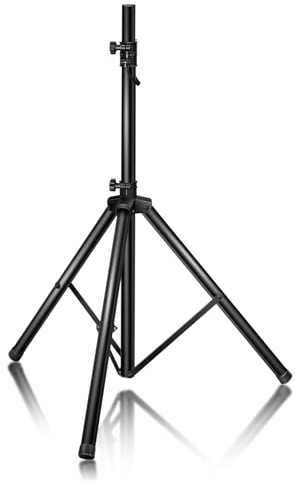 SOARS Boxenstativ, Lautsprecherständer stabil 122-186 cm höhenverstellbar, Boxenständer bis 50 kg belastbar, Dartständer Fotostativ, Schwarz