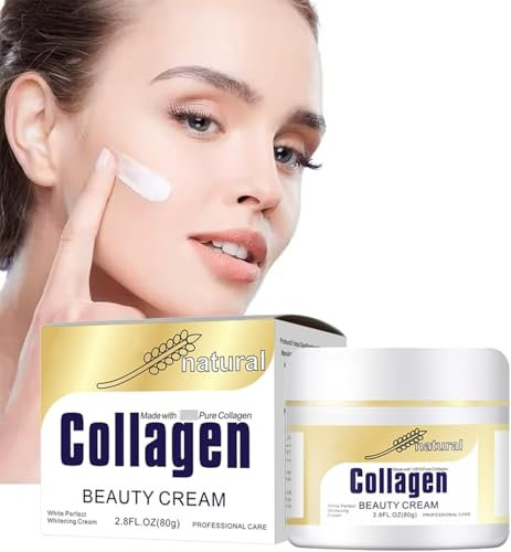 Crema al Collagene, Crema Viso Antirughe Idratante,Cream Idratante Professionale per una pelle più soda e tonificata,giorno e notte uomo e donna,80ml