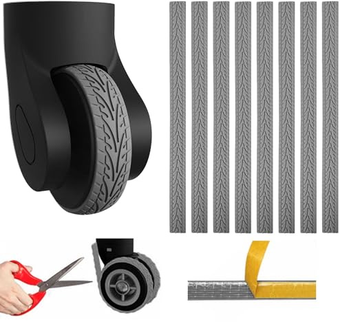 Kakveiai Protector de Ruedas de Equipaje - 8 Piezas de Gel de Sílice Antideslizante Antiruido Para Ruedas Giratorias de Maleta