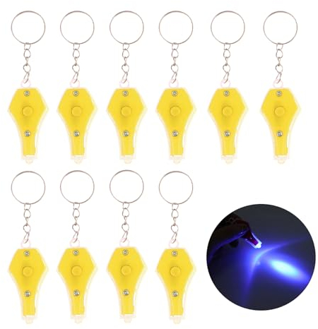 MODOAO Mini-LED-Schlüsselanhänger-Taschenlampe, 10 Stück, UV-Geldprüfer, Schlüsselanhänger-Licht, kompakte beleuchtete Taschenlampe, tragbare batteriebetriebene Lampe, für Gelddetektor, Skorpion