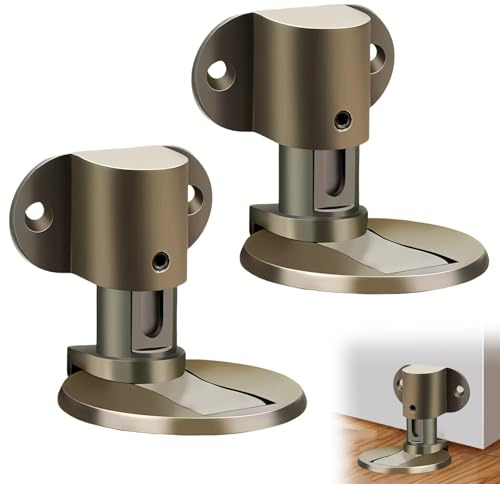 TenaLucy 2 stycken magnetisk dörrstopp, osynlig dörrstopp, magnetisk dörrstopp, golvlimning, utan borrning, 3M tejp, dörrstopp, golv, metall, dörrstopp (koppar)