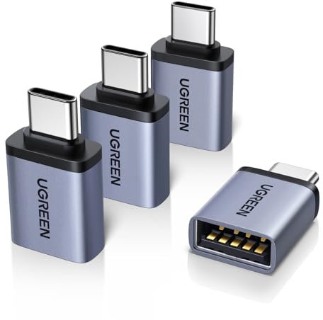 UGREEN Adapter USB C auf USB (4 Stück) 10Gbps Handy OTG Adapter Thunderbolt 4/5 kompatibel mit iPhone16 15 Serie MacBook Pro M4 Mac mini Galaxy S25 usw.