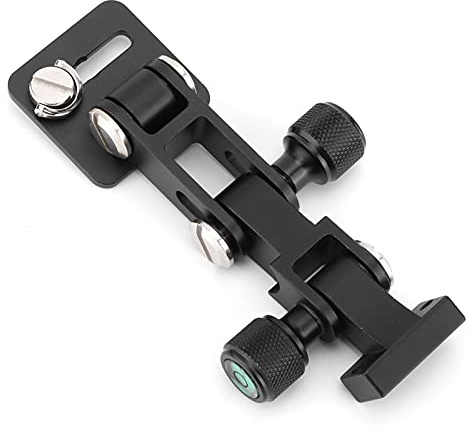 Denash Supporto per Lenti Eleganti Lungo Stabile per la Fotocamera con Scatola di Archiviazione Freccia, Doppia Manopola e Doppio Gradiente, per Fotografi Professionisti, Lega di Alluminio,