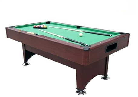 7ft Pool Snooker Auto Ball Return Mahogany Table Billiards Family Leisure With All Accessories, Great for Kids and Adults (Green)