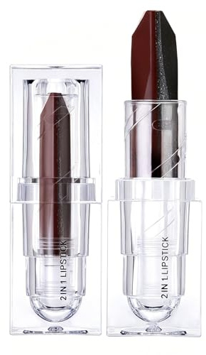 2-i-1 läppstift i två färger, långvarig läpp-make-up, matt och genomskinlig, perfekt för vardag och fester (5)