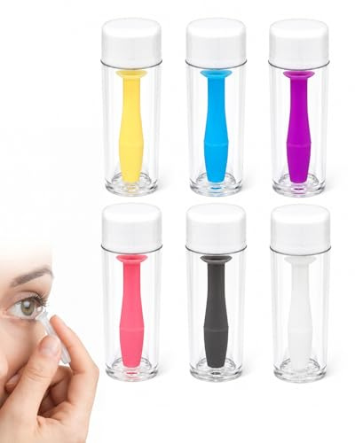 YIPFEN Applicatore Rimozione Lenti a Contatto Set 6 pz Silicone Colorato per Lenti Morbide. Inserimento Igienico Senza Toccare. Delicato, Sicuro Anti-Infezioni, Viaggio & Quotidiano.