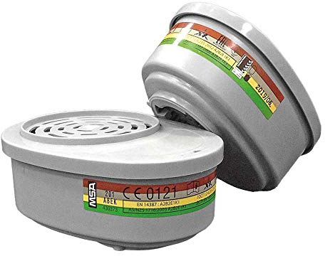 MSA Advantage Protection respiratoire | Filtres à gaz chimiques A2B2E1| ABE | Réutilisables | Fixation à baïonnette | Paire | EN 14387