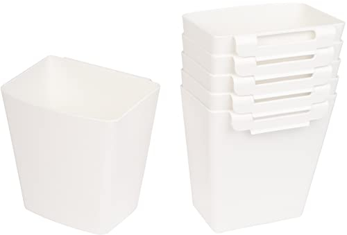 AYVANBER Paquete de 6 portavasos colgantes para carrito rodante, accesorios, ganchos, suministros de manualidades para carrito utilitario rodante, carrito de almacenamiento delgado (blanco)