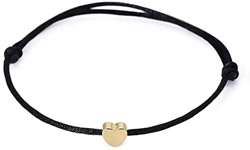 Heart String Bracelets Slim Rope Charm Bracelets Adjustable Bracelet Bangle Anklet Foot Chain for,s Women,Black, other gemstones